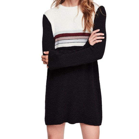 Free People Dresses & Skirts - Free People Color Block Sweater Dress Size Small